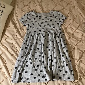 Wonder Nation Gray Cat Print Casual Dress